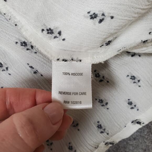 Garnet Hill Top Womens 12 Popover Paisley Boho Balloon Sleeve Tassel Tie Neck - Picture 4 of 10